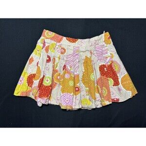 Urban Outfitters Haley Linen Floral Pleated Mini Skirt A-Line Hippie Vacation XS